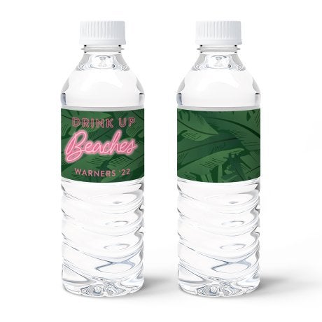 Personalized Water Bottle Labels - Drink Up Beaches 