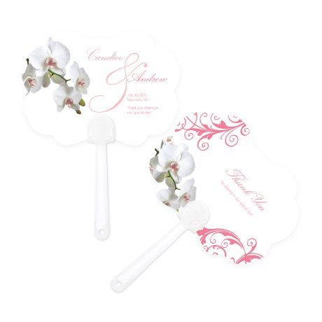 Personalized Paper Hand Fan Wedding Favor - Classic Orchid 