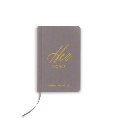 Personalized Charcoal Gray Vow Pocket Notebook - Her Vows
