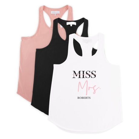 Personalized Bridal Party Wedding Tank Top - Miss To Mrs