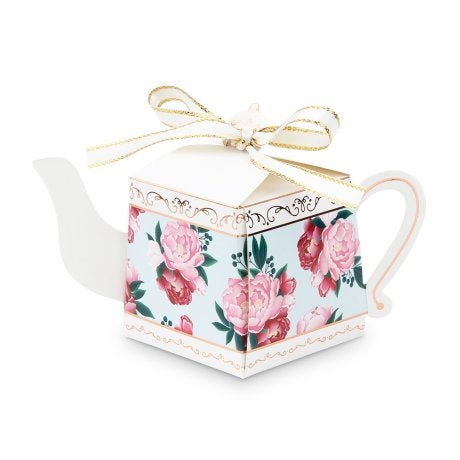 Uniquely Shaped Paper Wedding Favor Boxes - Teapot - Set Of 10