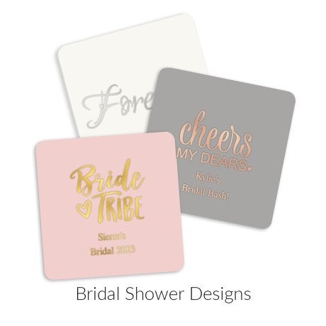 Personalized Paper Coasters - Square - Bridal Shower