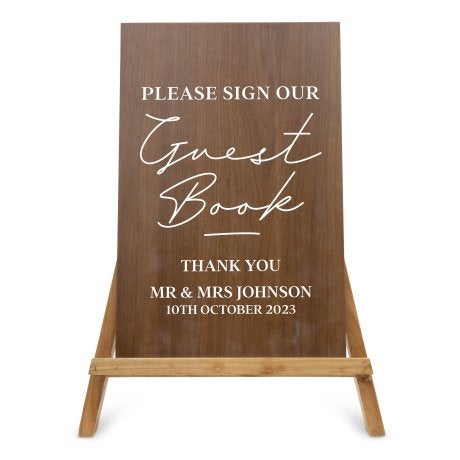 Personalized Wooden 12” x 18” Wedding Sign - Sign Our Guest Book 