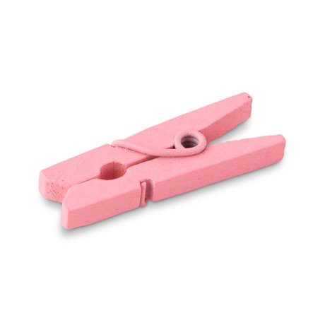 24 Pink Mini Wooden Clips