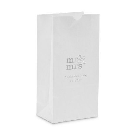 Mr & Mrs - Standard Block Bottom Gusset Paper Goodie Bags