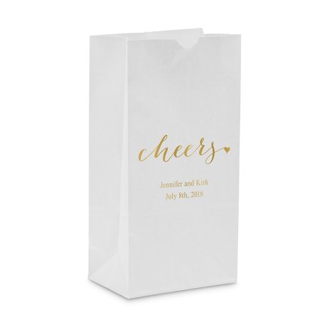 "cheers" Block Bottom Gusset Paper Goodie Bags