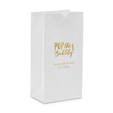 Pop The Bubbly Block Bottom Gusset Paper Goodie Bags
