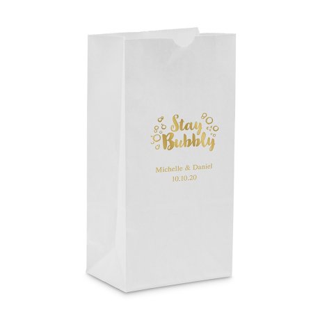 Stay Bubbly Block Bottom Gusset Paper Goodie Bags