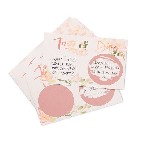 Truth Or Dare Bachelorette Party Scratch Game - Floral