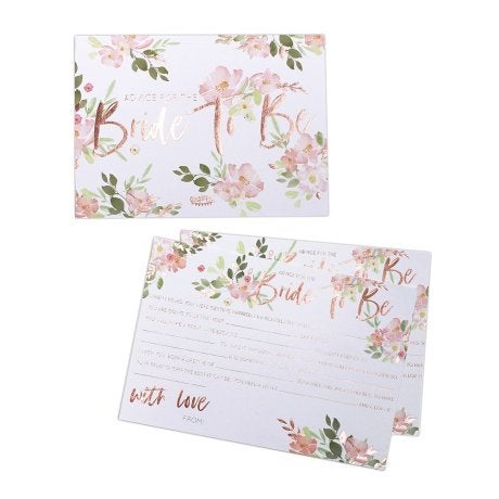 Bride To Be Advice Cards - Floral
