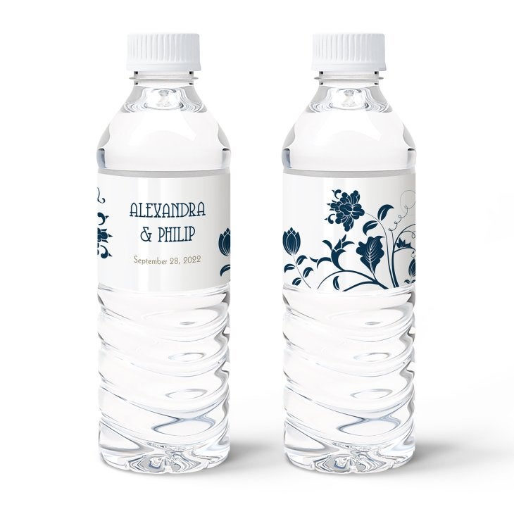 Personalized Water Bottle Labels - Floral Orchestra 