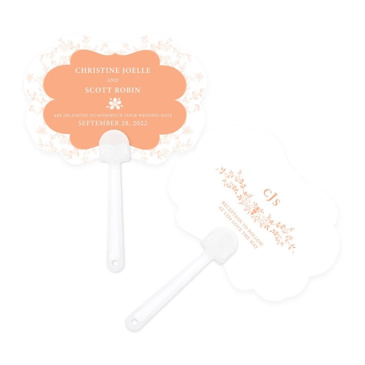 Personalized Paper Hand Fan Wedding Favor - Forget Me Not