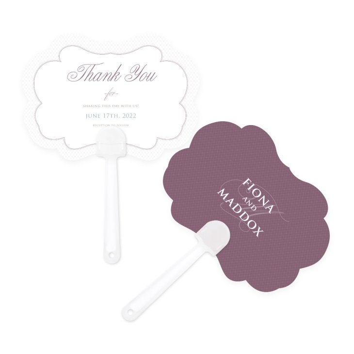 Personalized Paper Hand Fan Wedding Favor - Contemporary Vintage 