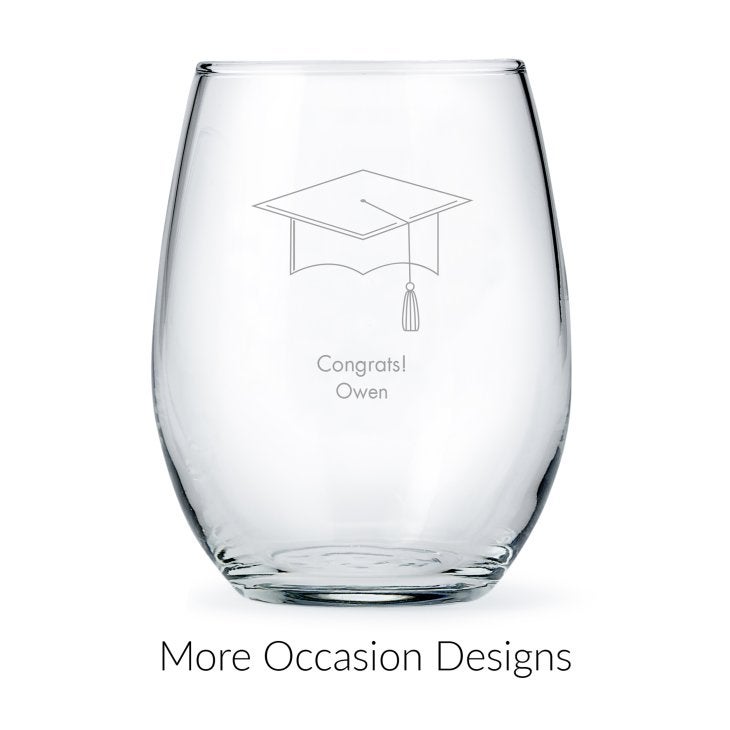 Personalized Stemless Wine Glass Wedding Favor - 15oz - More Occasions