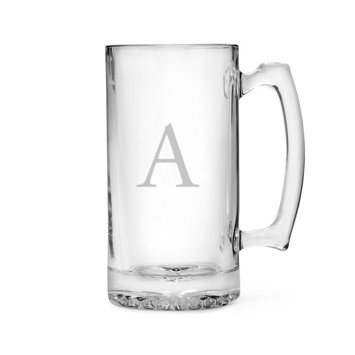 Personalized 25 Oz Glass Beer Mug - Monogram Engraving