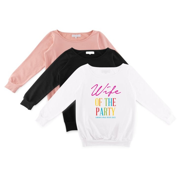 Personalized Bridal Party Wedding Sweatshirt - Wife Of The Party