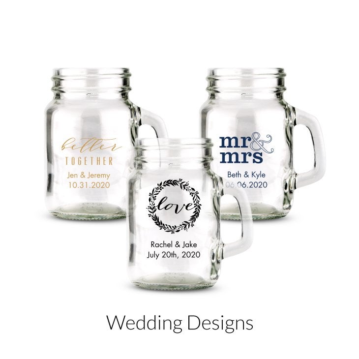 Personalized Mini Mason Jar Shot Glass Party Favor - Wedding