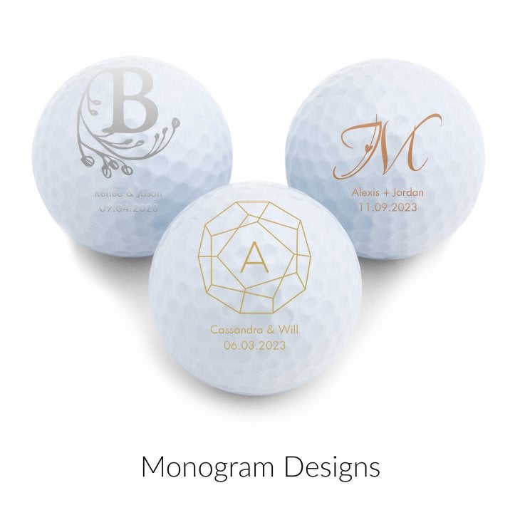 Personalized Golf Ball Wedding Favor - Monograms