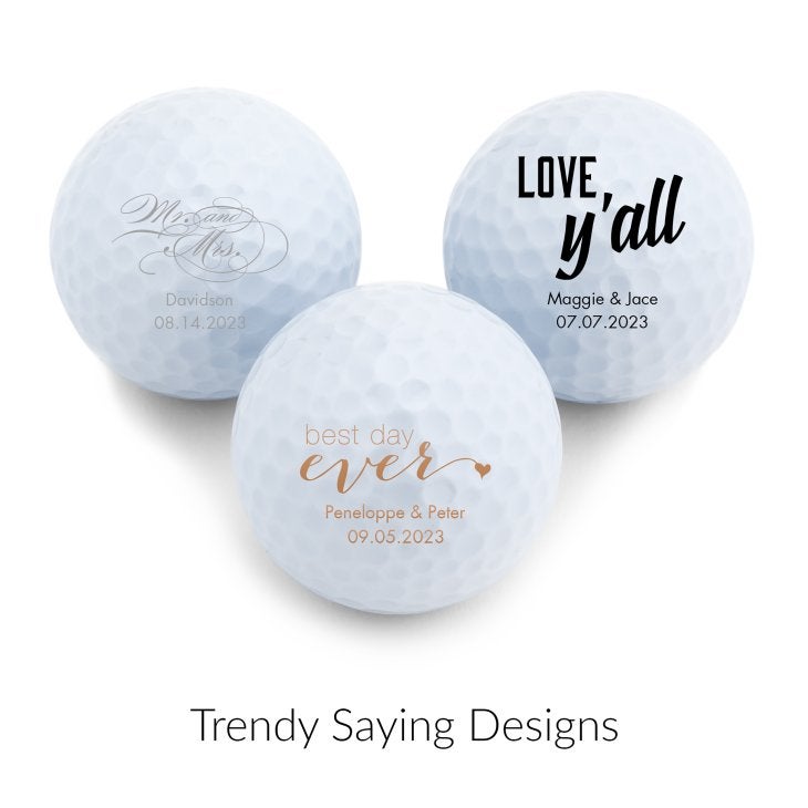 Personalized Golf Ball Wedding Favor - Trendy  Sayings