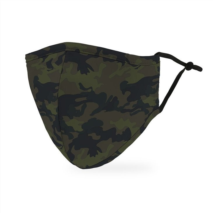 Adult Reusable, Washable 3 Ply Cloth Face Mask With Filter Pocket - Camo