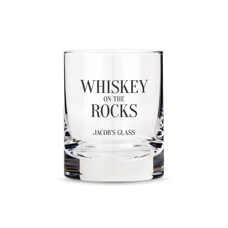 Personalized Whiskey Glasses - Whiskey Rocks Print
