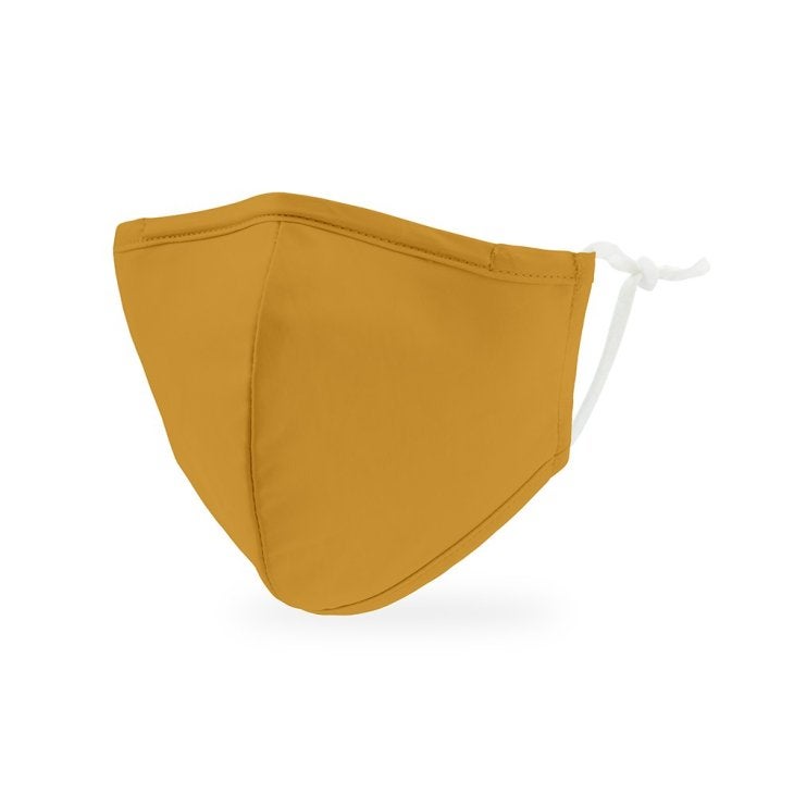 Kid's Reusable, Washable 3 Ply Cloth Face Mask With Filter Pocket - Golden Yellow