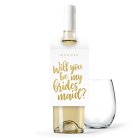 Personalized Wine Bottle Neck Hang Tags - Be My Bridesmaid