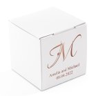 Miniature Custom Foil Printed Square Paper Favor Boxes - Decorative Initial Monogram