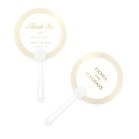 Personalized Foil Printed Paper Hand Fan Wedding Favor - Contemporary Vintage 