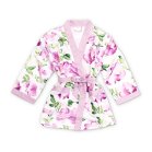 Personalized Flower Girl Satin Robe With Pockets - Lavender Floral