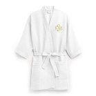 Women's Personalized Embroidered Waffle Knit Robe - White