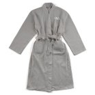 Men's Personalized Embroidered Long Waffle Robe - Gray