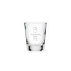Personalized Clear 1 Oz. Shot Glass - Stacked Monogram