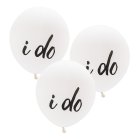 Large 17" White Round Wedding Balloons - I Do - Set Of 3