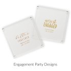 Personalized Glass Coaster Favor - Engagement Party
