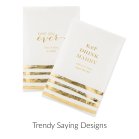 Personalized Paper Wedding Favor Gift Bag - Gold Brush Stroke (25) - Trendy Sayings