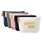 Large Personalized Canvas Makeup Bag - Yeehaw Bride