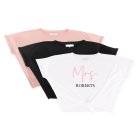 Personalized Bridal Party Tie-Up Wedding Shirt - Mrs. Script