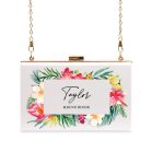 Personalized Acrylic Box Clutch - Tropical Floral