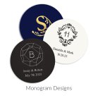 Personalized Paper Coasters - Round - Monograms