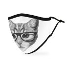 Adult Reusable, Washable 3 Ply Cloth Face Mask With Filter Pocket - Nerdy Cat