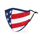Adult Reusable, Washable 3 Ply Cloth Face Mask With Filter Pocket - American Flag