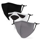 Variety 3-Pack Kid's Reusable, Washable 3 Ply Cloth Face Masks With Filter Pockets - Panda-monium