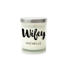 Personalized Glass Jar Gift Candle with Lid - Wifey