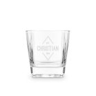 Personalized Square 8 Oz. Whiskey Glass - Diamond Emblem