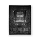 Square 8 Oz. Whiskey Glass Gift Box Set - Groomsman Cursive
