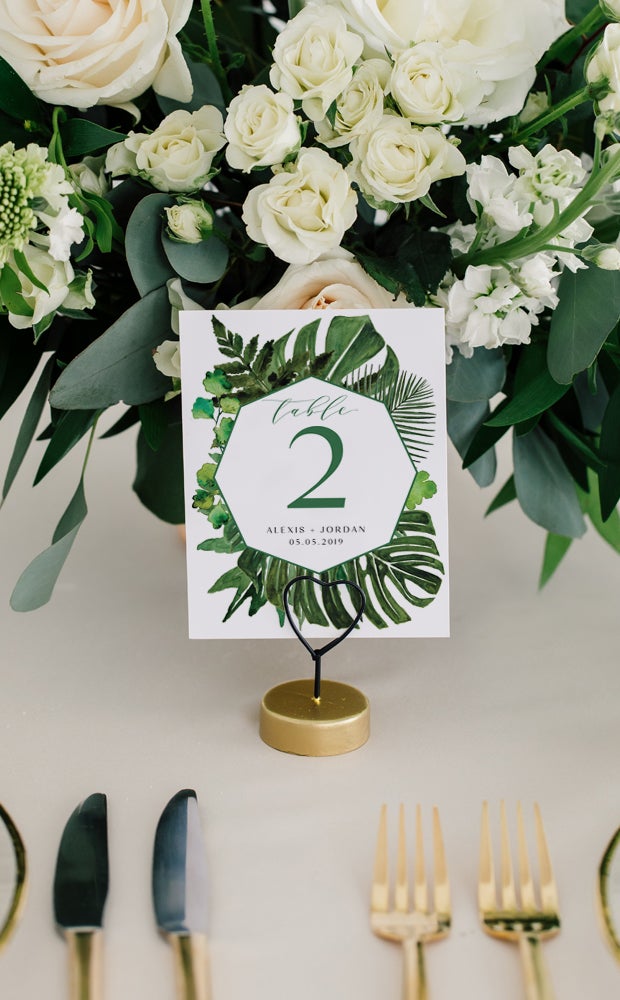 Category Slider - Flat Two Sided Print Table Numbers