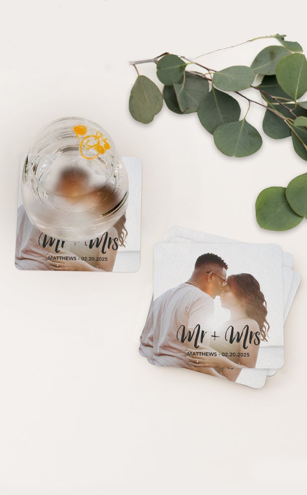 Category Slider - Custom Printed Square Paper Coasters with Photo