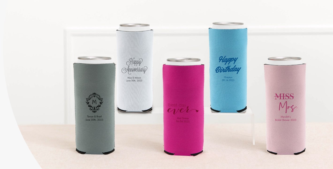 Personalized Slim Neoprene Foam Can Drink Holders