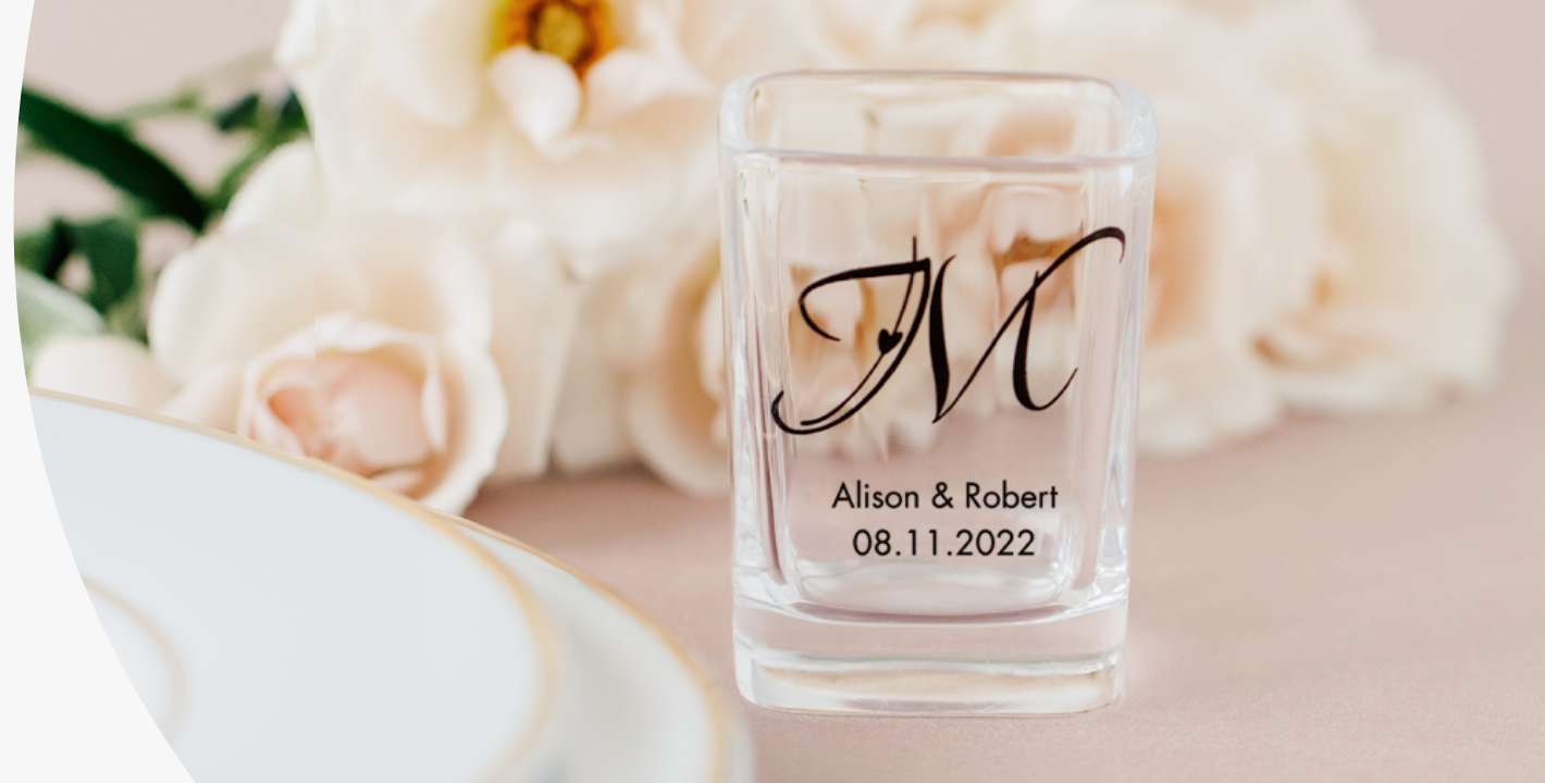 Personalized 2 oz. Square Shot Glass Favor